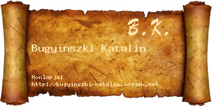 Bugyinszki Katalin névjegykártya